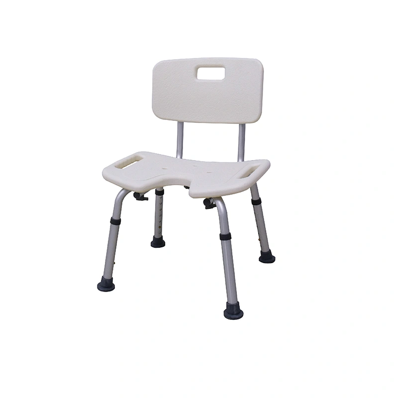 Adjustable Portable Bath Stool Tub Bench with Safety Seat, Removable Back and Arms, Medical Shower Chair for Elderly, Disabled, White