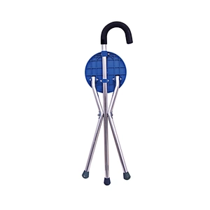Aluminum Crutch Stool Old Man Walking Stick With High Quality Plastic Stool