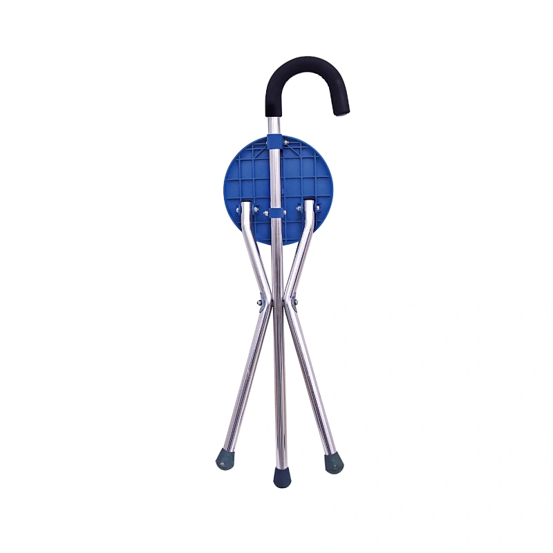 Aluminum Crutch Stool Old Man Walking Stick With High Quality Plastic Stool