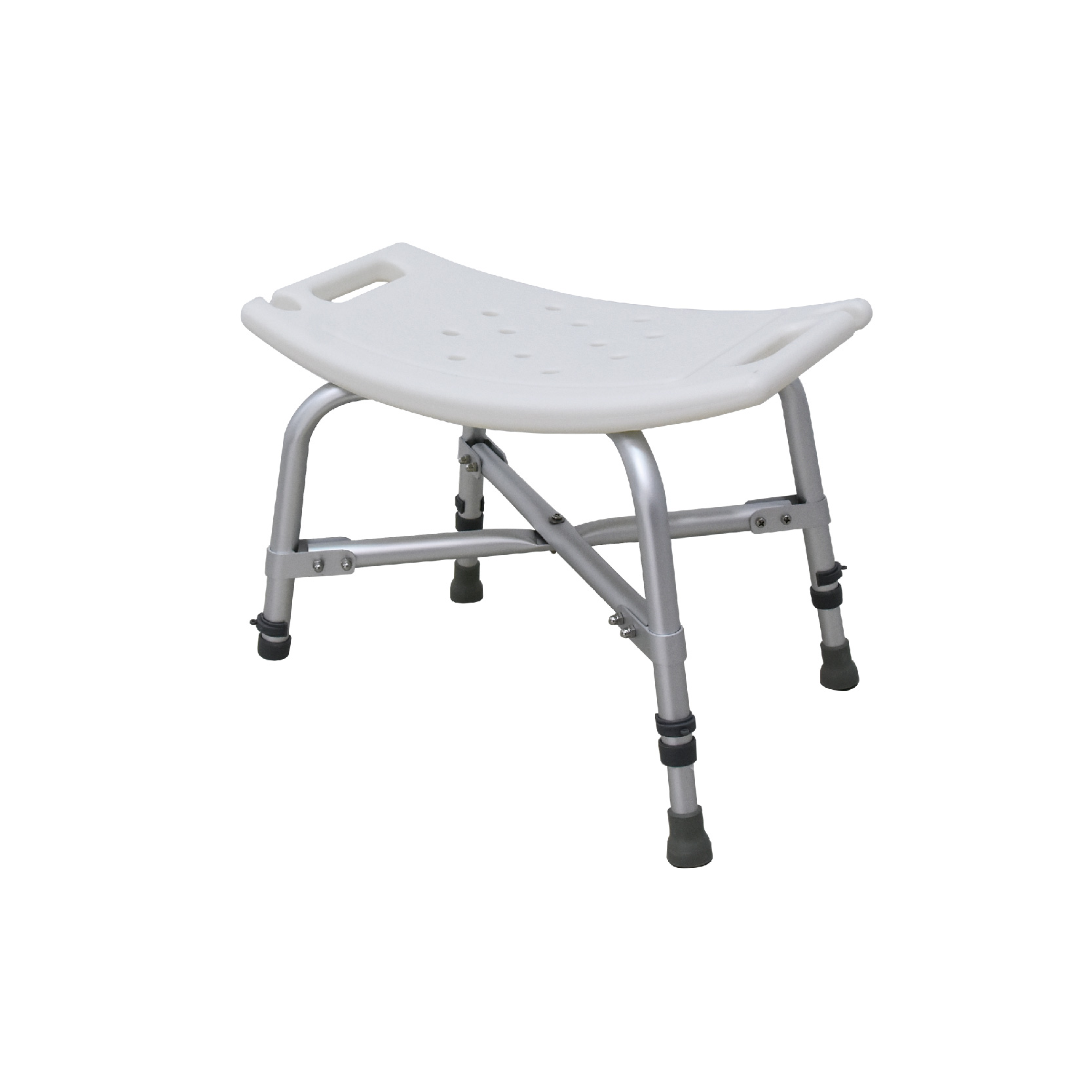 Folding adjustable height bath shower chair for senior adult shower
