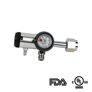 Medical Grade CGA540 Oxygen Pressure Medical Regulator With DISS or BARB Outlet