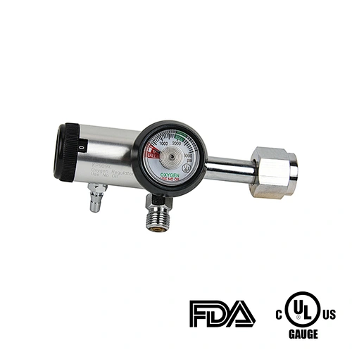 Medical Grade CGA540 Oxygen Pressure Medical Regulator With DISS or BARB Outlet