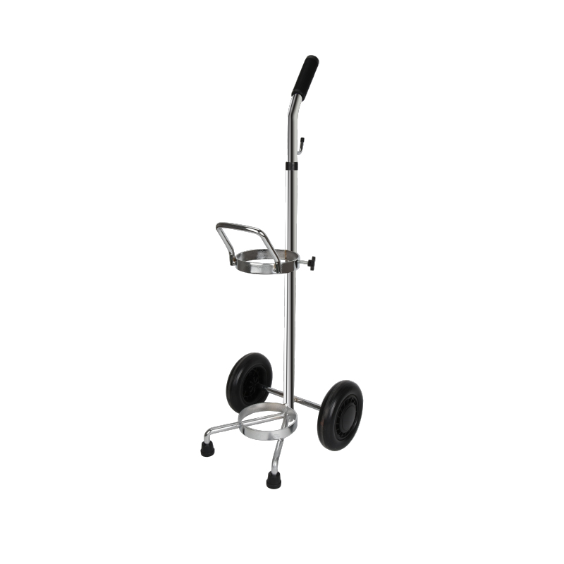 Medical Service Single Oxygen Bottle Cart Made by Stainless Steel