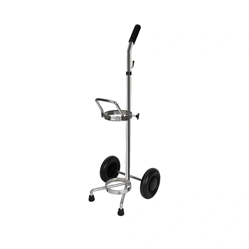 Medical Service Single Oxygen Bottle Cart Made by Stainless Steel
