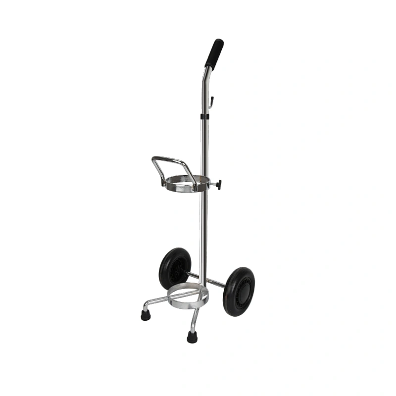 Medical Service Single Oxygen Bottle Cart Made by Stainless Steel
