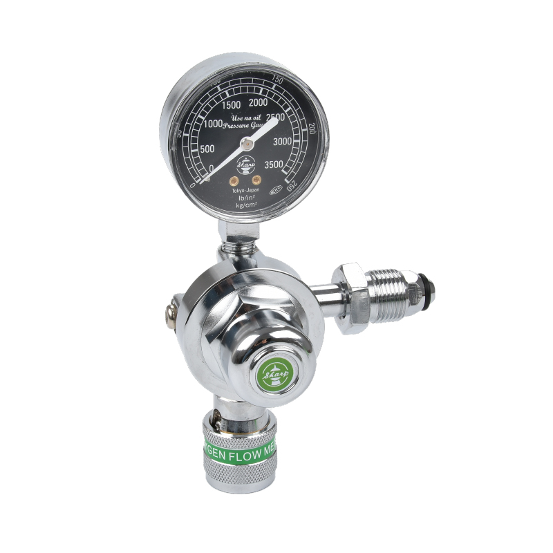 Medical Gas Bull Nose Oxygen Regulator with Schrader Valve