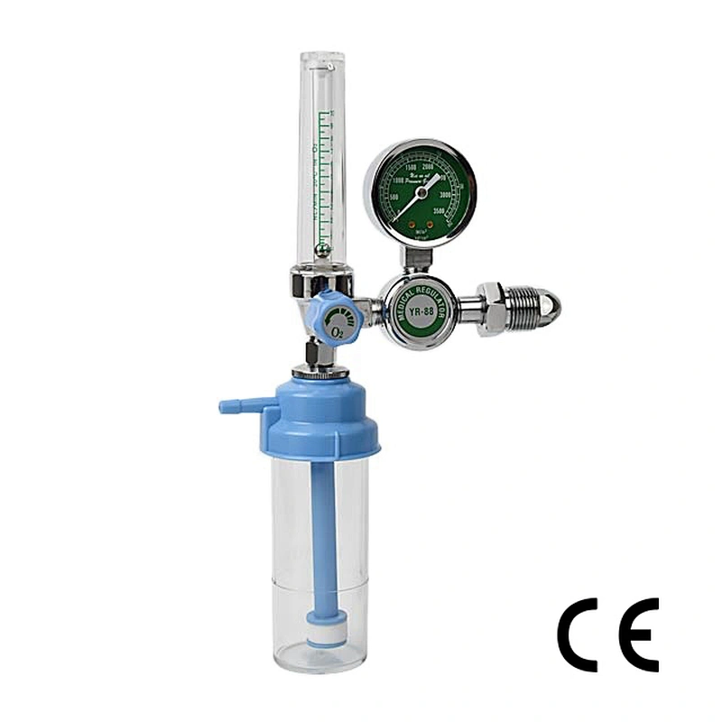 Hospital medical regulator with flowmeter and humidifier for gas cylinder