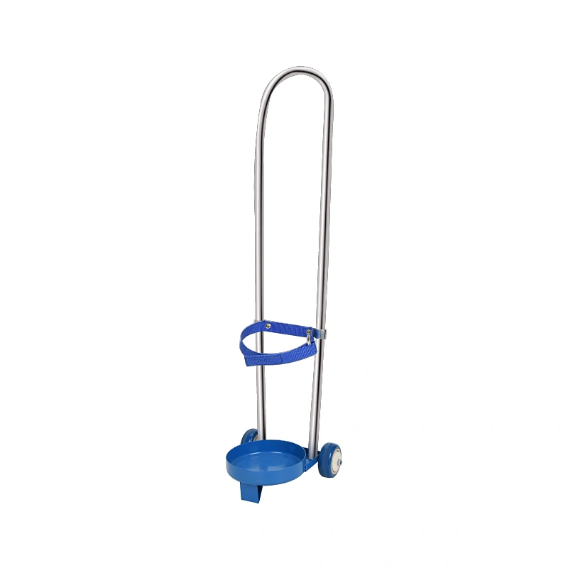 Medical Stainless Steel Oxygen Cylinder Cart Hand Truck Oxygen Bottle For Hospital