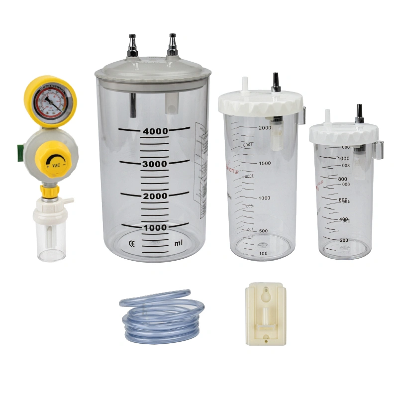 Hospital Wall Mounted Vacuum Regulator With Suction Jar 1L 2L 4L
