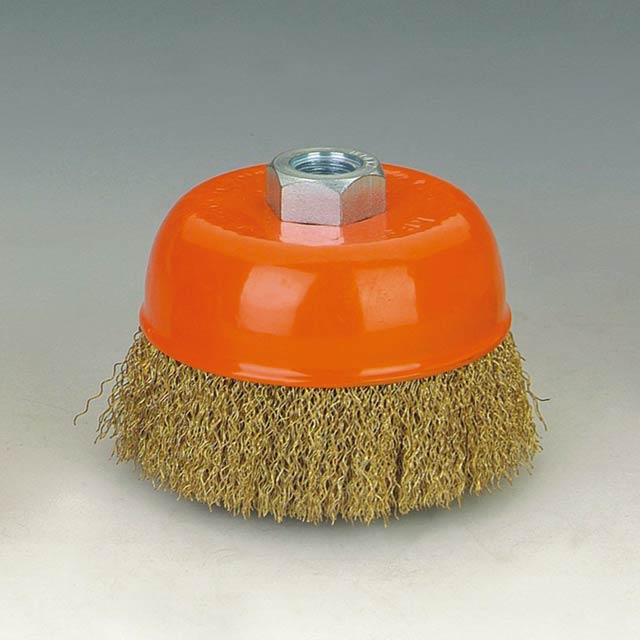 Abrasive Crimped Brass Coated Steel Wire Bowl Cup Brush