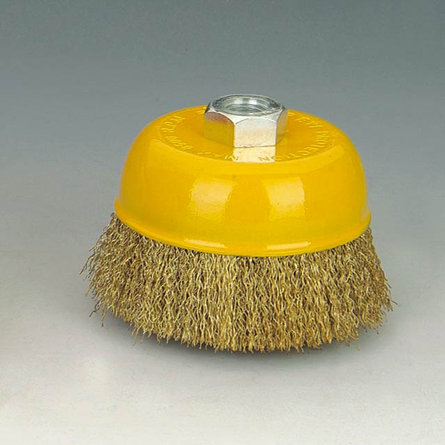 Abrasive Crimped Brass Coated Steel Wire Bowl Cup Brush