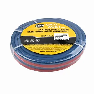 Flexible 5M 5X5mm 5/8  Rubber Twin Gas Welding Hose