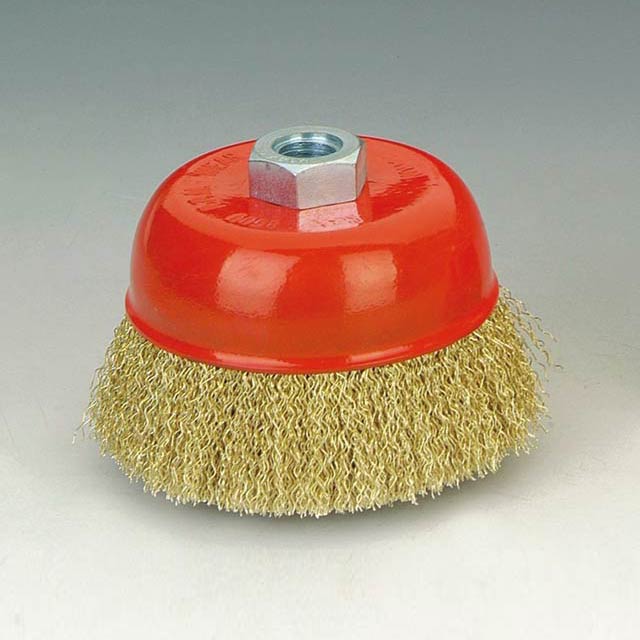 Abrasive Crimped Brass Coated Steel Wire Bowl Cup Brush