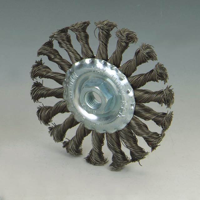 Durable brass crimped wire cup brushes Industrial stainless steel wire knot wheel weeding brush