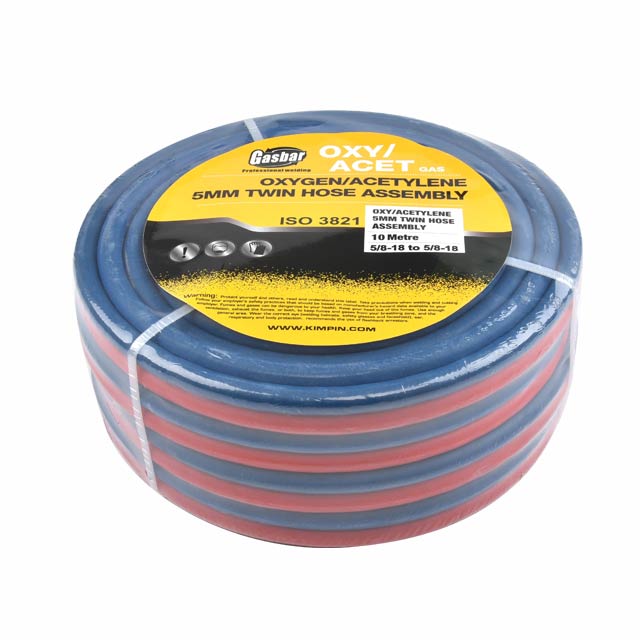 Flexible 10M 5X5mm 5/8  Rubber Twin Gas Welding Hose