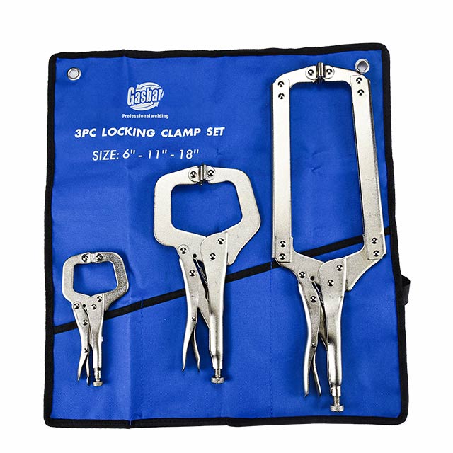 3 Pieces C Clamp Vise Grip Locking Plier Set