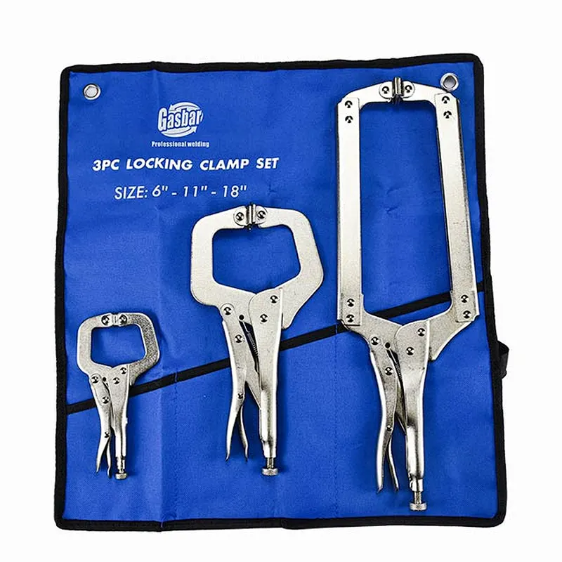 3 Pieces C Clamp Vise Grip Locking Plier Set