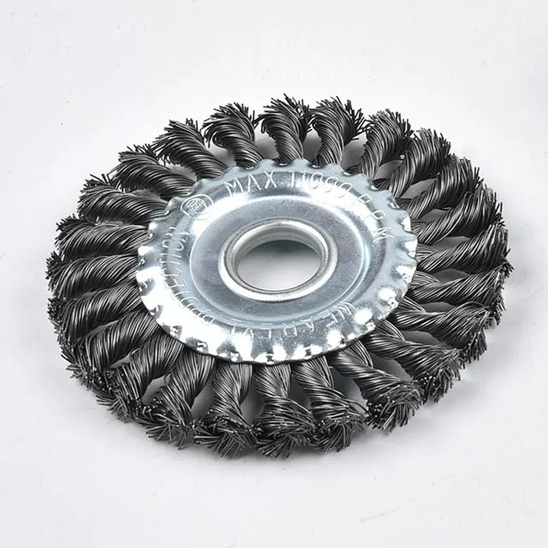 Durable brass crimped wire cup brushes Industrial stainless steel wire knot wheel weeding brush
