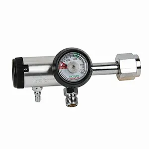 Medical Grade CGA 540 Oxygen Pressure Regulator With DISS or BARB Outlet