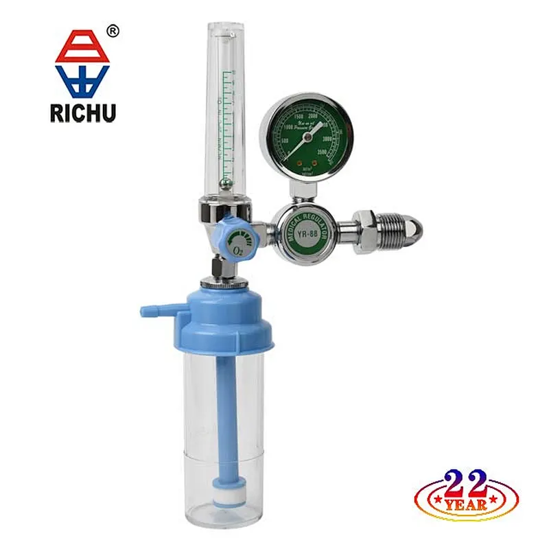 Medical CGA540 Oxygen Regulator With Flow gauge  Used Cylinder For Hospital