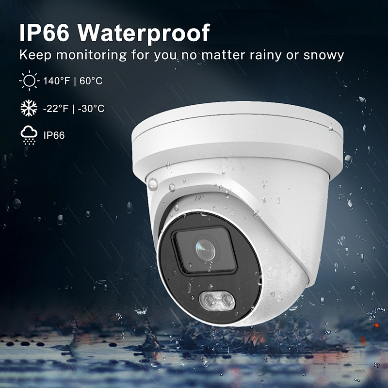 HITOSINO 4MP HD H264 H.265 Outdoor POE Full Color Night Vision WDR Built-in MIC Turret Network IP Camera
