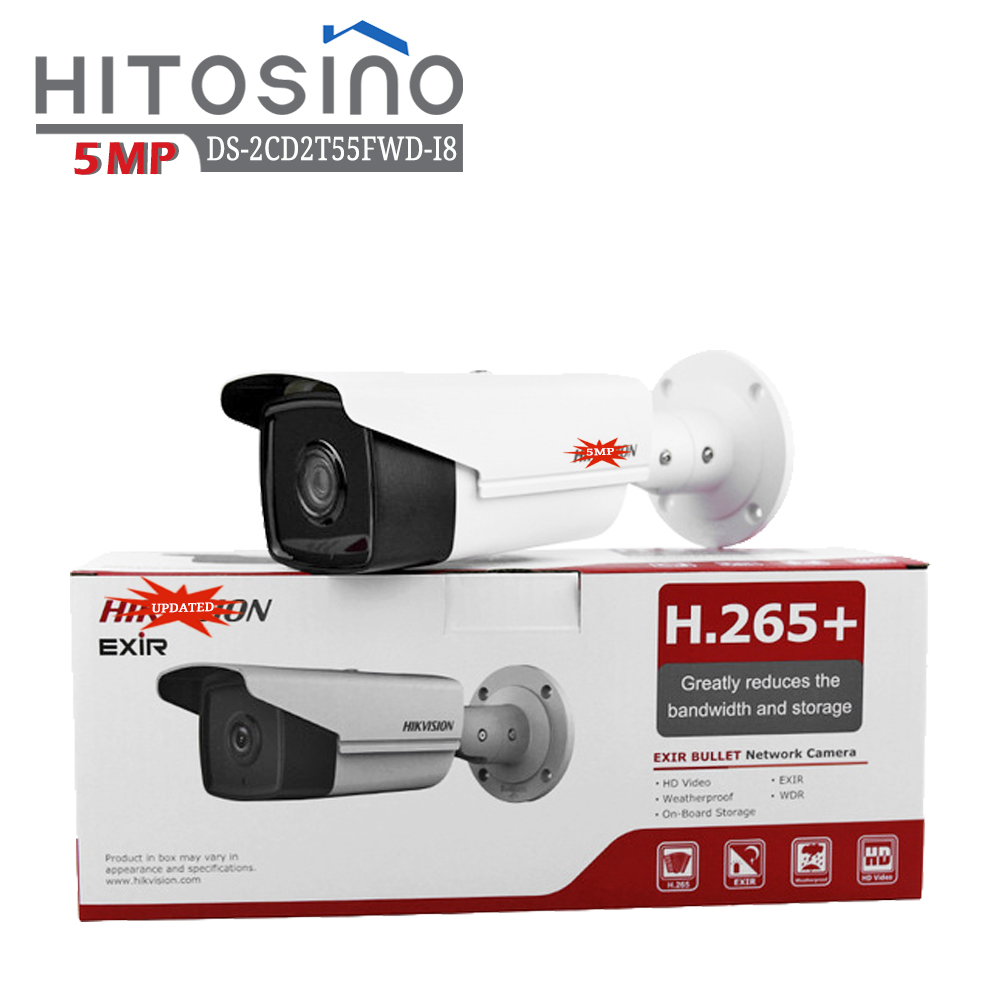 HITOSINO HV Original 2CD2T55FWD-I8 5 MP Camera With SD Card IR Fixed Bullet Elevator Security Home IP Network Camera