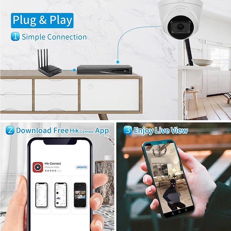Hitosion 2MP 4 MP EXIR 2.0 WDR H.265+ SD card Motorized Varifocal Turret Network CCTV Security IP Camera
