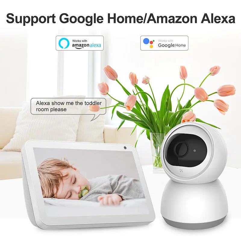 Hitosino HD night vision surveillance wireless home security wifi dome cctv camera baby monitors children kids care ptz cameras