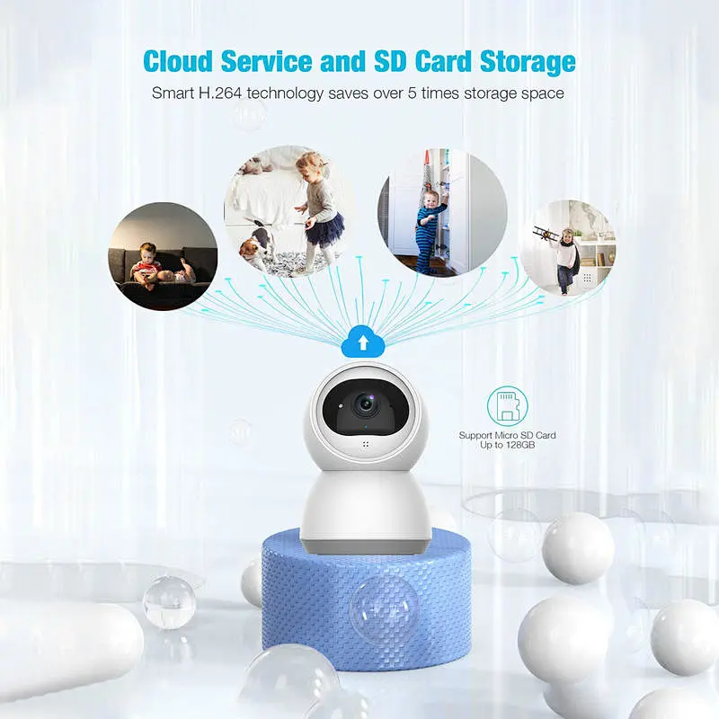 Hitosino HD night vision surveillance wireless home security wifi dome cctv camera baby monitors children kids care ptz cameras