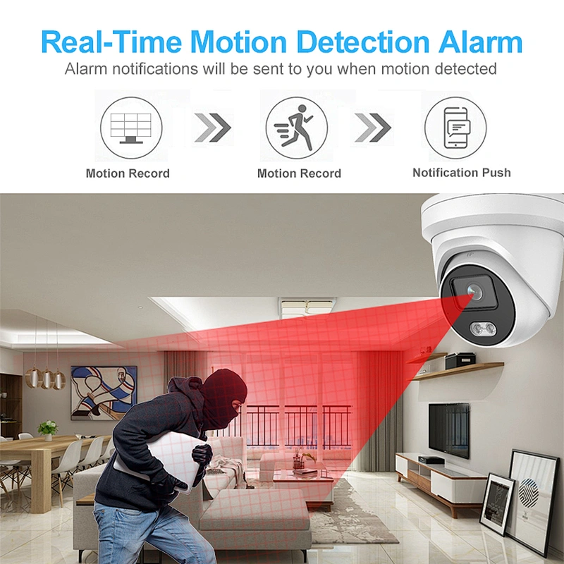 HITOSINO 4MP HD H264 H.265 Outdoor POE Full Color Night Vision WDR Built-in MIC Turret Network IP Camera
