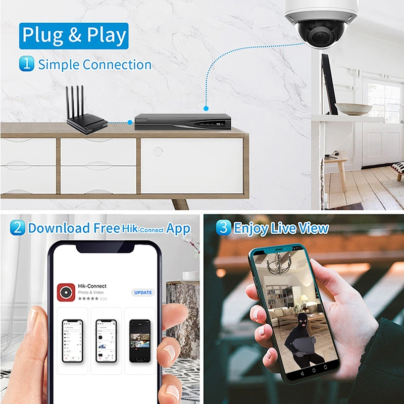 Original HK camara profesional cmeras de controle marca HS-2CD1743G0-IZ 2mp 4mp roi security camara for home