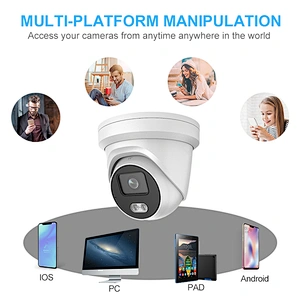 HITOSINO 4MP HD H264 H.265 Outdoor POE Full Color Night Vision WDR Built-in MIC Turret Network IP Camera