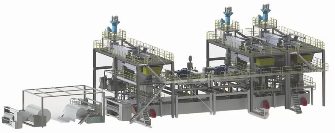 3200mm Spunbond Nonwoven Fabric Machine Pp Spunbond Nonwoven Production Line