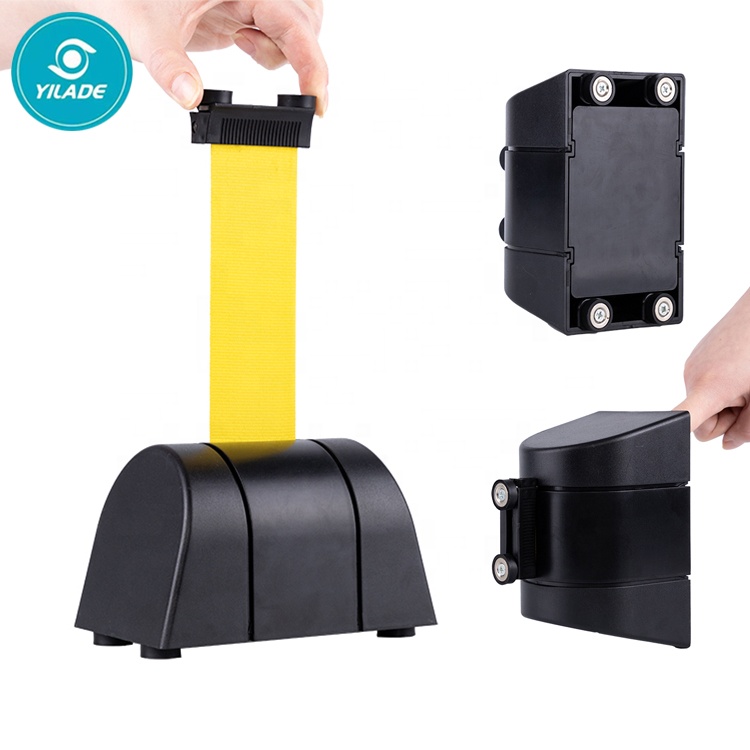 Hot Sale Wall Mounted Bollard Barriers Plastic Retractable Belt Barrier With 100% Safety Wall Mounted Bollard