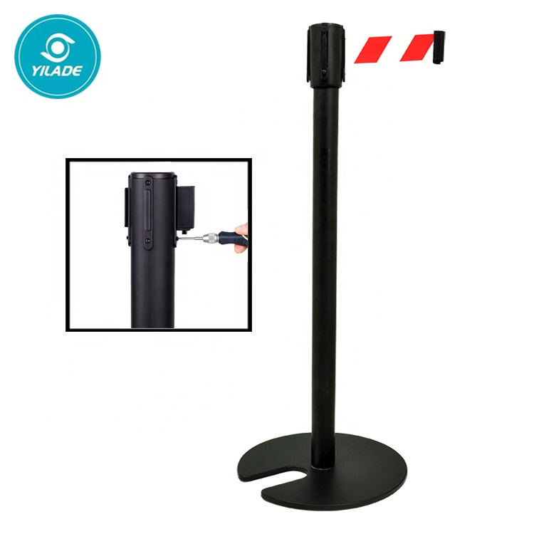 Sell Well Metal Stackable Barricade Nylon Belt Pole Crowd Control Post Queue Safety Stanchion For Event Protect