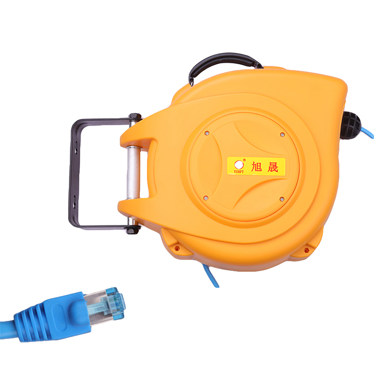 Hot Selling Consumer Electronics Portable Yellow 15m Auto Rewind Power Drum Extension Reel Cable Reel Cable