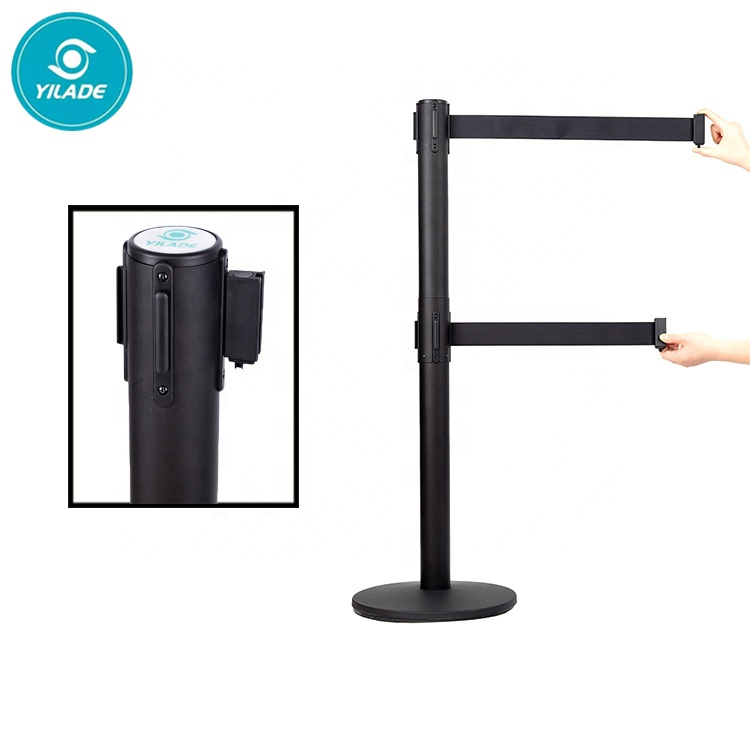 Hot Selling Powder Coated Concrete Base Exhibition Stanchion Queue Traffic Barrier For Sale Exhibition Stanchion