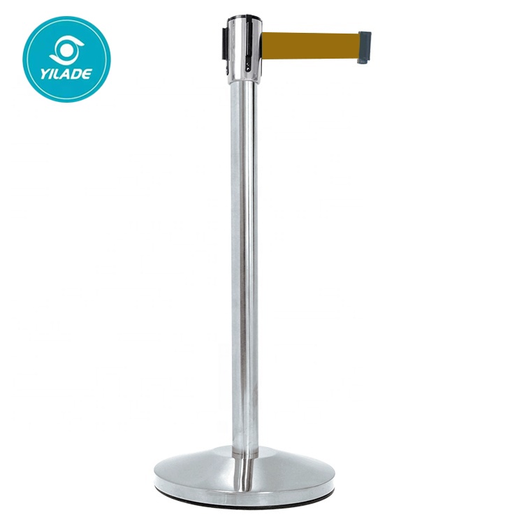 Custom Heavy Duty Premium Steel Queue Tape Pole Airport Barricade  Barriers Mounting Belt With Extended Stanchion