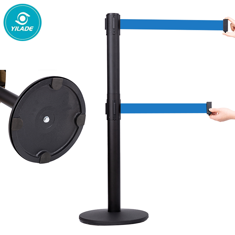 Wholesale Price  double belt post stanchion Barrier  For 100% Safety Crowd Control in hospital post Stanchion belt barrier post Stanchion belt barrier