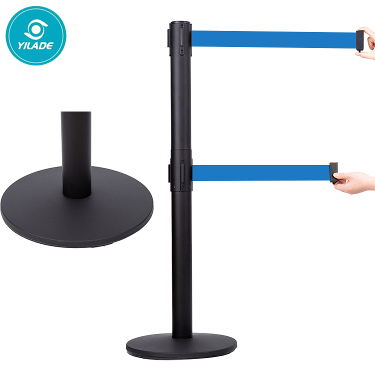 Customize Cafe Banner Rope Barrier Queue Stanchion Pole For Crowd Management