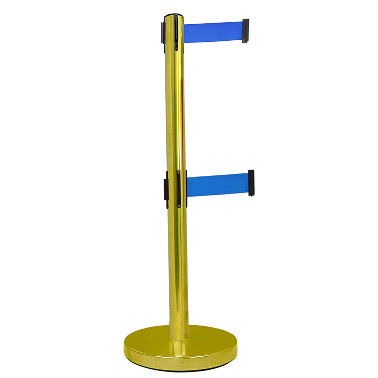 Factory Wholesale Hotel Museum Retractable Belt Metal Bollard Crowd Control Post Queue Stand Barrier