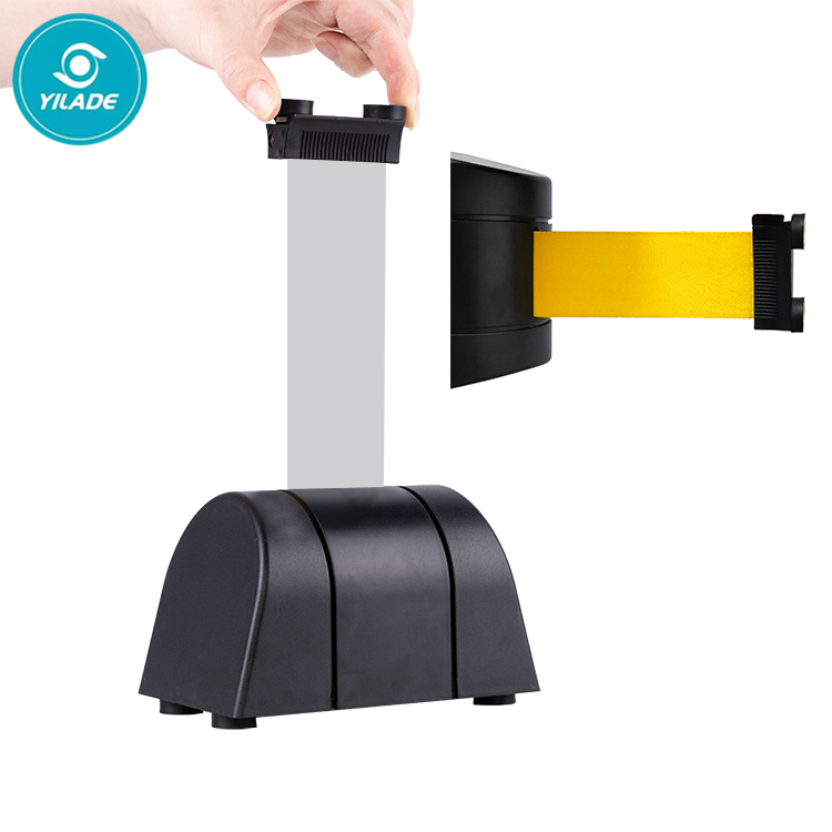 High Quality Crowd Control Stanchion Black Retractable Belt Barrier For Sale