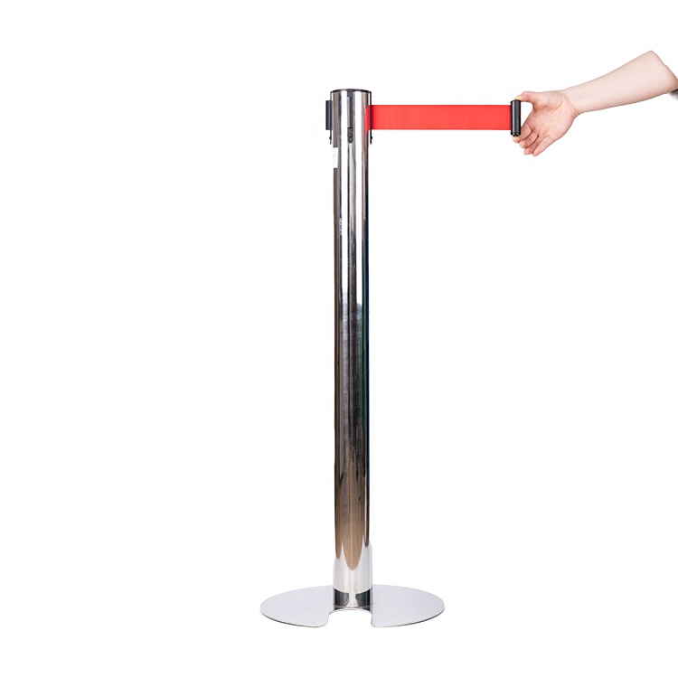 Hot Sale Event Queue Stanchion Pole U-shape Stainless Steel Retractable Belt Crowd Control Stanchions For Hotel