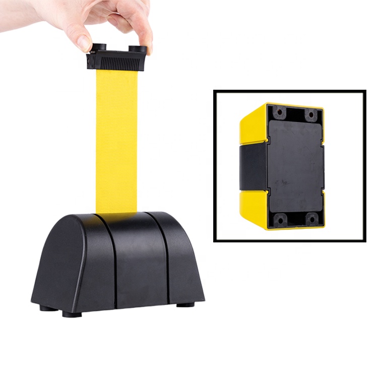 Stock high Quality 10 meters  Abs Plastic Wall Mounted Retractable Belt Barrier  with magnetic holders for parking gate wall mount traffic barrier