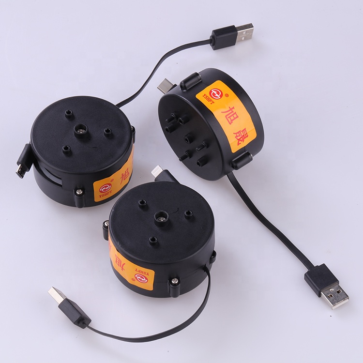 New Mini USB 0.8m Auto Rewind Retractable Spring Return Black Cable Reel Mechanism For Consumer Electronics