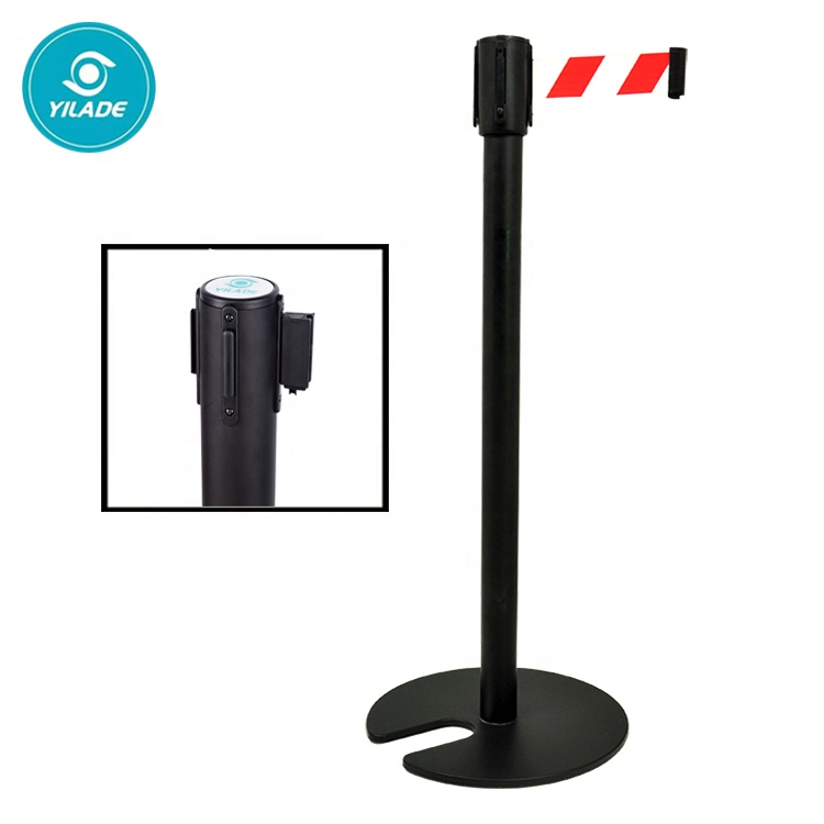 New Type Stainless Steel Crowd Control Retractable Belt Barrier Systems Stand Queue Pole Barrier Post Queue Pole Queue Pole