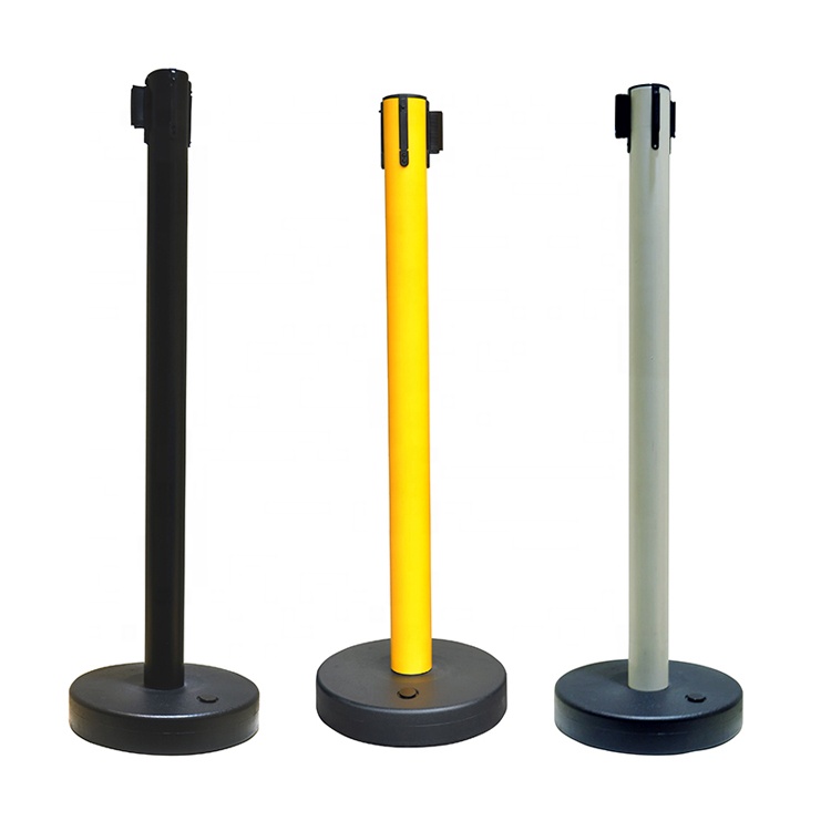 Factory Price Queue PVC Post Automatic Recycling Retractable Belt Barrier Crowd Control Stanchion With Cheap Prices