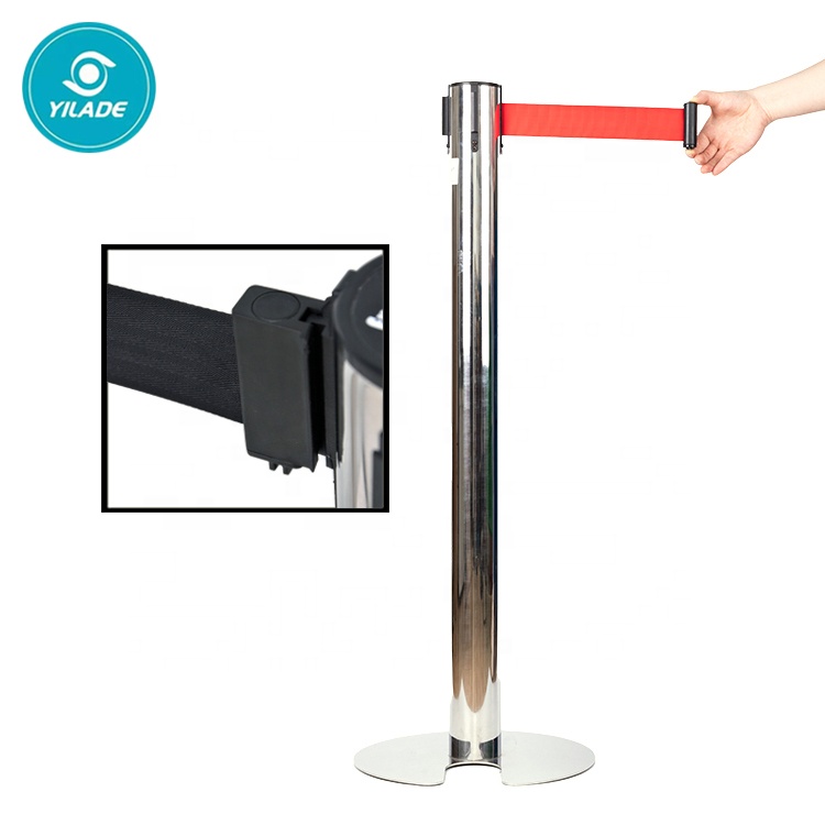 Good Quality Industrial Crowd Control Stand Retractable Belt Post Stackable Protect Barrier Queue Stanchion