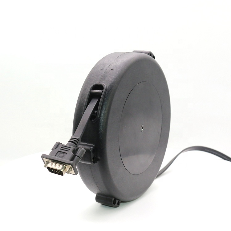Hot sell Black Retractable Cord Reel Mechanism 1.5m 10a 220v Cable Reel For Computer Monitor Projector Camera