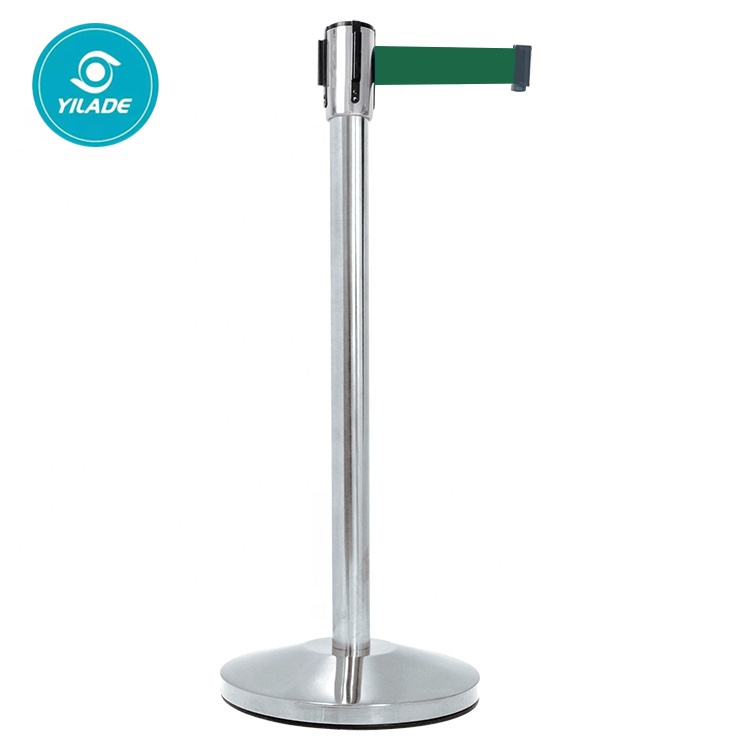 Best Quality Guardrail Metal Barrier Decorate Stainless Steel Retractable Belt Crown Control Stanchion For Queue